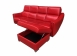 台北二手家具 泰山宏品二手家具館 A020703*紅色L型半牛皮沙發* 二手客廳桌椅 茶几 二手布沙發 木頭椅 木沙發