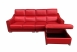 台北二手家具 泰山宏品二手家具館 A020703*紅色L型半牛皮沙發* 二手客廳桌椅 茶几 二手布沙發 木頭椅 木沙發