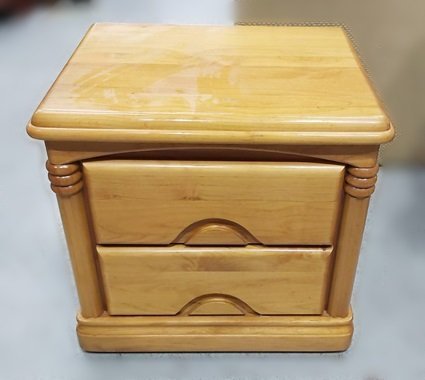 台北二手家具 泰山宏品二手家具館 B110804*原木色床邊櫃* 二手床組 床箱 床墊 床架 床頭櫃 中古寢具 家具買賣