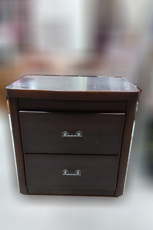 台北二手家具買賣 推薦 泰山宏品中古傢俱館B121214 * 胡桃色床邊櫃 * 二手中古 床頭櫃 床箱 手納櫃 床邊櫃