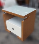 台北宏品二手家具全新中古傢俱*B82810*柚木色一抽床邊櫃* 床底 床墊 衣櫃 臥室家具 床組 斗櫃 新竹桃園中壢基隆