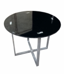 台北二手家具買賣 推薦 泰山宏品中古傢俱館*E32616*黑玻璃圓桌*二手中古 餐桌 餐椅 茶几 吃飯桌 餐桌組椅