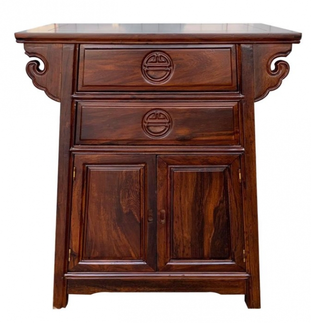 【流】古美術品 唐木造二重天板平卓 JK248 博学斋画廊