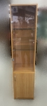 台北二手家具買賣 推薦 泰山宏品中古傢俱館 B90803 * 木色玻璃立櫃 * 全新庫存中古 書櫃 展示櫃 收納櫃 酒櫃