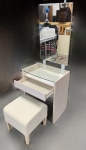 台北二手家具 宏品二手家具館 *B101001*白像色化妝台+椅子*立鏡 臥室家具 梳妝檯 床組 床墊 床架 床板衣櫃櫥