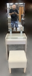 台北二手家具 宏品二手家具館 *B101001*白像色化妝台+椅子*立鏡 臥室家具 梳妝檯 床組 床墊 床架 床板衣櫃櫥