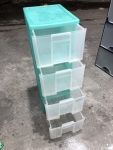 台北二手家具買賣 推薦 泰山宏品中古傢俱館 A121307 * 綠色4抽塑膠收納櫃 * 二手中古 斗櫃 收納櫃 衣櫃