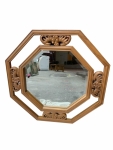台北二手家具泰山宏品二手家具館 *TK43012* 柚木八角鏡 * 中古雕刻藝品/字畫/木雕/礦石藝品/古董藝品買賣