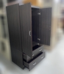 台北二手家具買賣 推薦 泰山宏品中古傢俱館 *B100601*胡桃色單人衣櫃* 收納櫃 櫥櫃 展示櫃 玻璃櫃 臥室家具