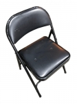 台北二手家具 二手家電買賣推薦 泰山宏品二手家具館*CF50207*黑皮摺疊椅* 中古辦公椅 二手洽談椅 二手會議椅