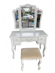台北二手家具 宏品二手家具館*B81603*白色化妝台+椅子*化妝台 立鏡 臥室家具 梳妝檯 床組 床墊 床架 床板衣櫃