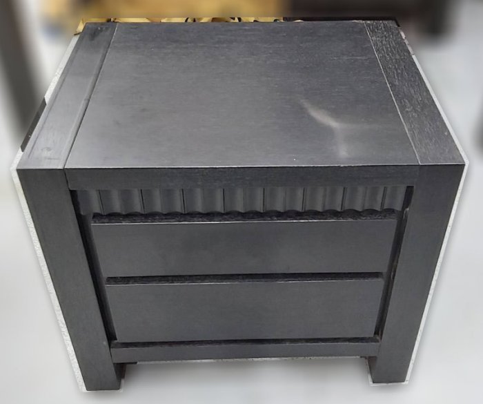 台北二手家具 泰山宏品二手家具館 B111419(2)*黑色二抽床邊櫃*床組 床墊 床架 床箱 床頭櫃 二手臥室家具寢具