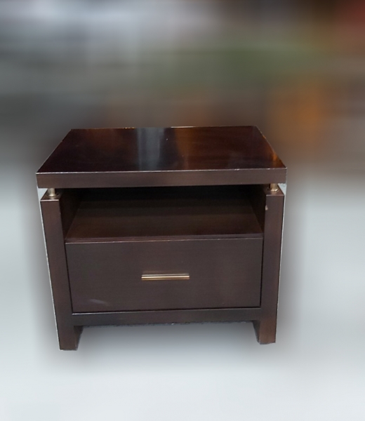 台北二手家具買賣 推薦 泰山宏品中古傢俱館B122607* 胡桃色床邊櫃 * 二手中古 床邊櫃 床頭櫃 掀床 床底 床箱
