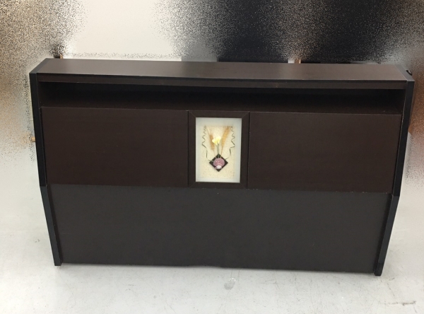 台北二手家具買賣 推薦 泰山宏品中古傢俱館 B40808 * 胡桃色雙人床頭櫃* 二手中古 床頭片 床箱 床頭櫃 床邊櫃