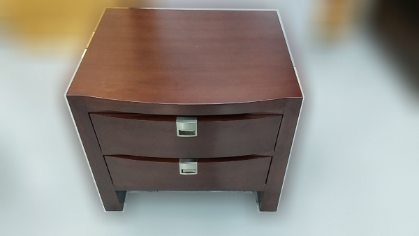 台北二手家具買賣 推薦 泰山宏品中古傢俱館 B112107 *胡桃色床邊櫃 * 二手中古 矮櫃 床邊櫃 收納櫃 床頭櫃