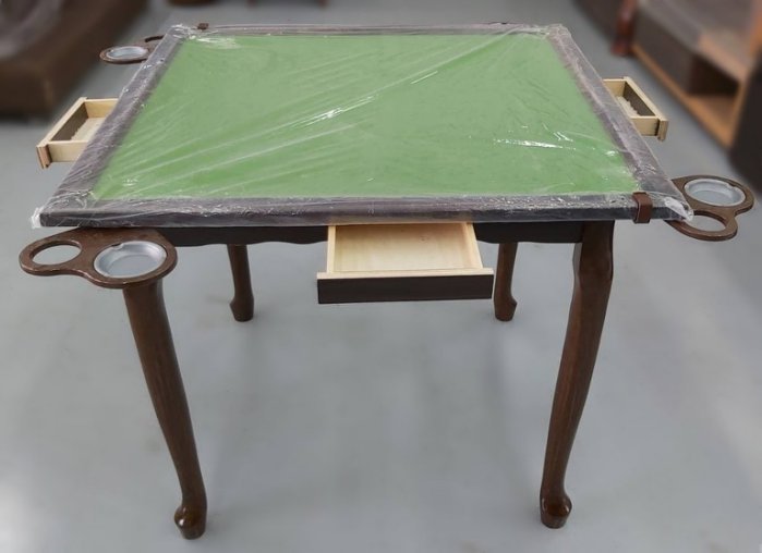 【台中二手家具】推薦西屯樂居二手家具家電賣場 E81008*庫存4腳胡桃麻將桌* 休閒桌椅組 洽談桌椅組 全新/中古買賣