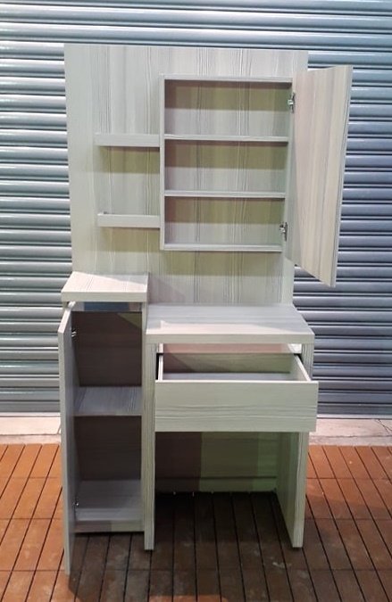 台中全新中古傢俱賣場推薦 樂居二手家具 B0107DJJ 白橡化妝台 中古鏡台 化妝桌 梳妝台 中古臥室家具 台北新竹