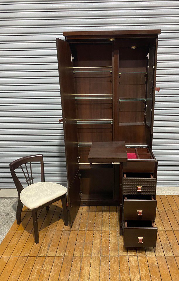 【樂居二手家具館】全新中古傢俱家電 B0303DJJC 胡桃化妝台 中古鏡台 化妝桌 梳妝台 中古臥室家具 台北新竹台中