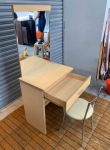 台中2手傢俱【樂居二手家具館】B0421BJJC 白橡化妝台+椅 客廳家具 庫存臥室傢俱拍賣床組 床箱 床底 床板