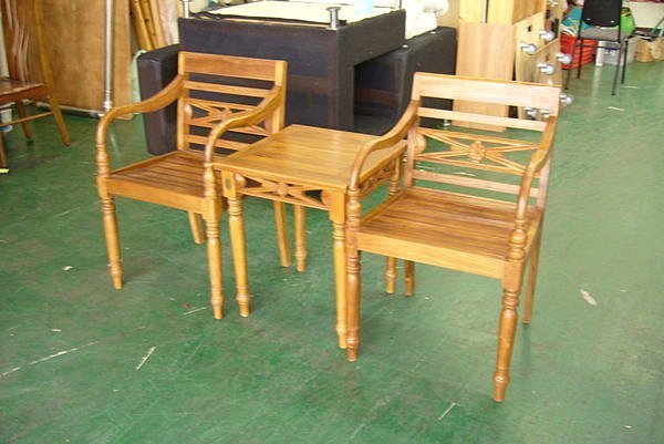 樂居二手家具 全新中古傢俱賣場 P710原木 柚木公婆椅 全實木洽談桌椅 庭院休閒桌椅 泡茶桌椅 餐桌椅 書桌椅