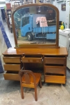 樂居二手家具 全新中古傢俱家電賣場 B0312BJJH 實木化妝桌+椅*化妝台 梳妝台 鏡台 台中台北桃園新竹苗栗彰化