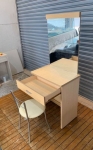 台中2手傢俱【樂居二手家具館】B0421BJJC 白橡化妝台+椅 客廳家具 庫存臥室傢俱拍賣床組 床箱 床底 床板