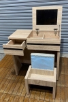【樂居二手家具館】全新中古傢俱家電 B0303EJJ 庫存化妝台 中古鏡台 化妝桌 梳妝台 中古臥室家具 台北新竹台中
