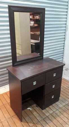 樂居二手家具館 台中二手家電 傢俱 B0302AJJ 胡桃化妝台 中古鏡台 化妝桌 梳妝台 中古臥室家具 台北新竹