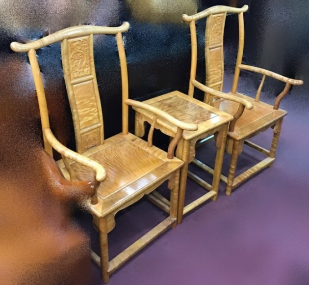 樂居二手家具生活館(中) 台中全新中古傢俱買賣 全新-R1110金絲楠木公婆椅*實木桌椅 休閒椅 泡茶桌椅 書桌椅 辦公