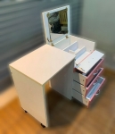 台中2手傢俱【樂居二手家具館】B0421AJJ 白粉雙色化妝台 梳妝鏡台 客廳家具 庫存臥室傢俱拍賣床組 床箱 床底