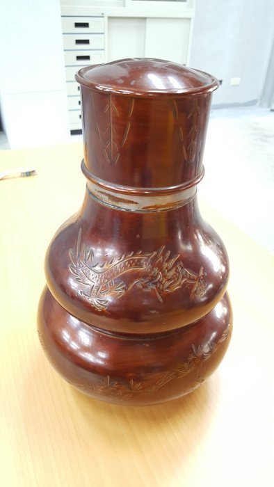 二手家具樂居 台中全新中古傢俱 R1109CJE*鋁製茶葉罐 收藏品*台北桃園新竹苗栗彰化南投嘉義 紅木家具買賣雕刻藝品