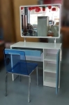 樂居二手家具(北) 便宜2手傢俱拍賣B81310*白色化妝台+椅子* 鏡台 梳妝台 化妝桌椅 二手臥室家具