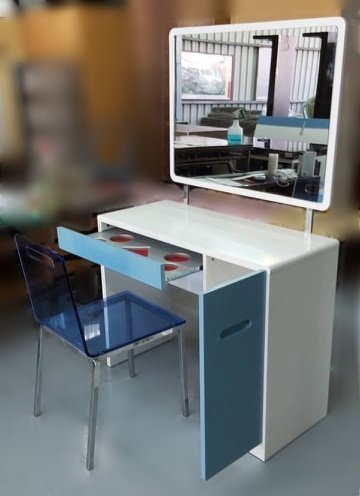 樂居二手家具(北) 便宜2手傢俱拍賣B81310*白色化妝台+椅子* 鏡台 梳妝台 化妝桌椅 二手臥室家具