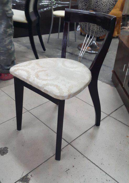 樂居二手家具 全新中古傢俱家電賣場 B0105EJ1 胡桃色布面化妝椅*美容椅 書桌椅 電腦椅 2手各式桌椅出清拍賣