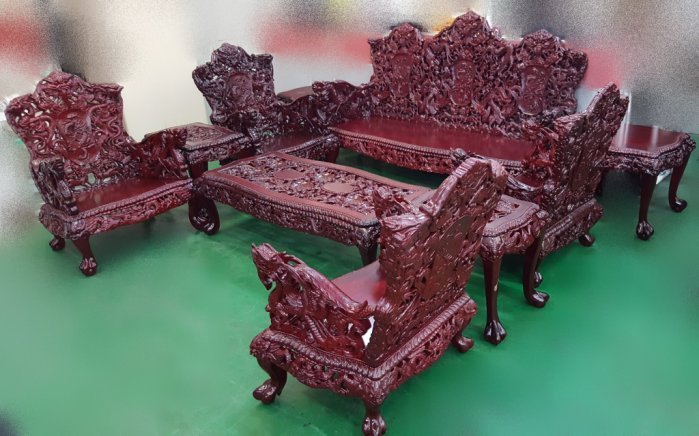 樂居二手家具生活館(中) 台中全新中古傢俱買賣 R112658*高級紅木雕刻龍椅 古董實木板椅*台北桃園新竹苗栗彰化南投