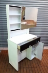 台中二手家具 推薦 西屯樂居中古傢俱館 B1127CJJC 烤白化妝台 化妝台 梳妝桌 鏡台 臥室家具拍賣床頭床墊