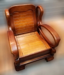 樂居二手家具 便宜2手傢俱拍賣 A1009BJJC 單人實木沙發 單人坐木沙發*客廳桌椅 電視櫃 書櫃新竹台北茶几電視櫃