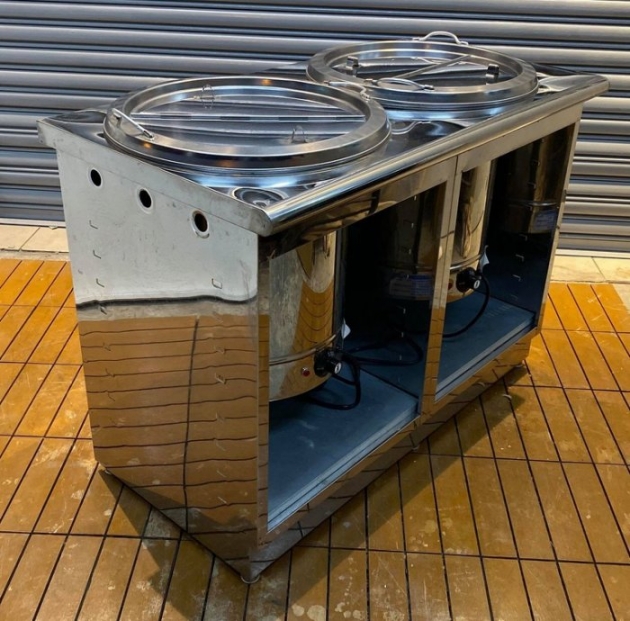 台中二手家具逢甲 樂居全新中古傢俱 X51218CJJH 雙槽電熱加溫台 中古餐飲設備拍賣 冷藏冷凍冰箱 2手餐桌椅