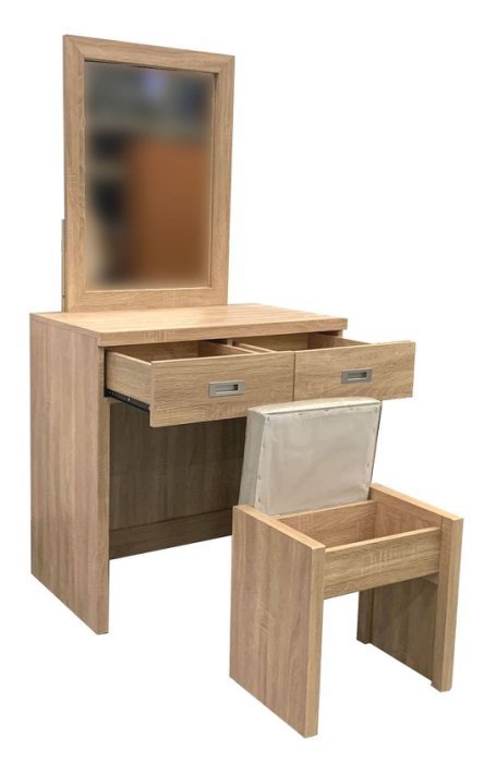 台中二手傢俱推薦 樂居全新中古家具電器WG9BF*全新梧桐2.7尺化妝鏡台含椅*庫存臥室床組買千送百豐富喜悅新竹台北