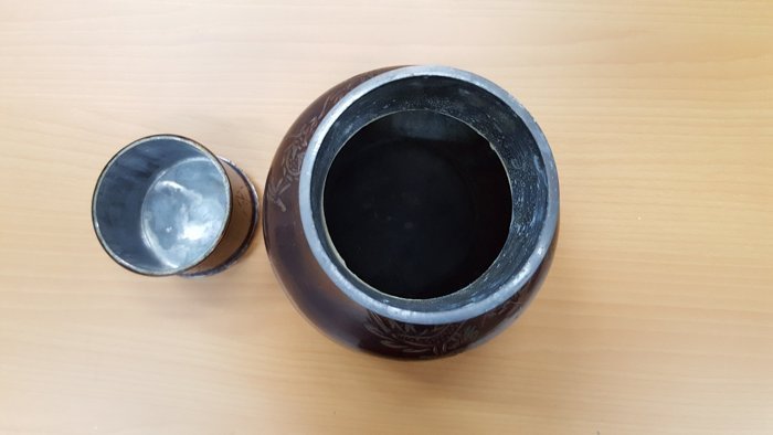 二手家具樂居 台中全新中古傢俱 R1109CJE*鋁製茶葉罐 收藏品*台北桃園新竹苗栗彰化南投嘉義 紅木家具買賣雕刻藝品