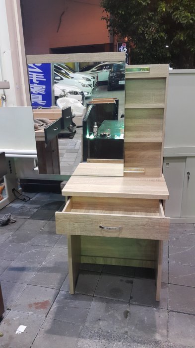 樂居二手家具 B102BJH 雪松色化妝台 梳妝台 化妝桌 化妝鏡 臥室家具 床組 床墊 衣櫃 【全新中古傢俱家電賣場】