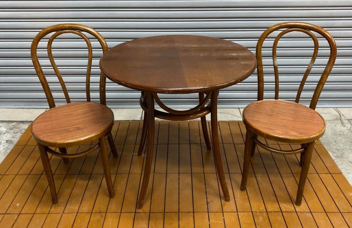 樂居2手家具館 台中二手傢俱賣場 E1122BJJC 藤製一桌二椅 戶外休閒桌 書桌 吃飯桌 辦公 台北桃園新竹彰化桌