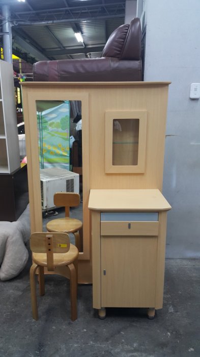 樂居二手家具 家電 全新中古家具賣場 B1206BJE 白橡色化妝桌含椅*化妝台 梳妝台 鏡台 臥室家具出清拍賣床組衣櫃