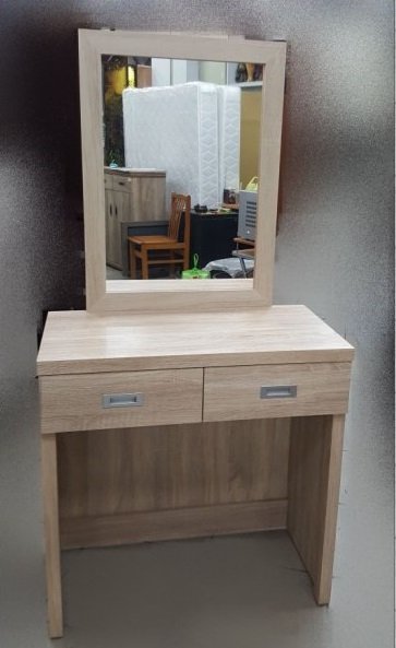 台中二手家具 樂居全新中古傢俱 PN1208BJA*全新洗白高級化妝桌 鏡台 梳妝台 穿衣鏡*庫存家具床組 床墊 床架