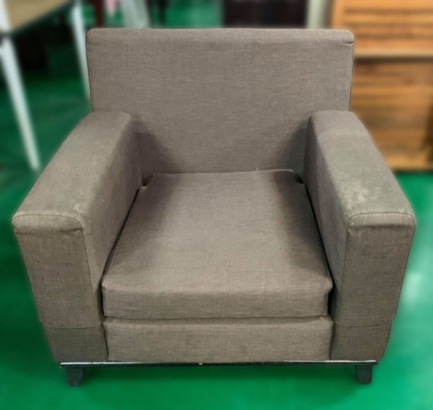 宏品二手家具館 全新中古傢俱拍賣 A62505*咖啡單人布沙發* 按摩椅 餐椅 電腦椅 新竹台北南投苗栗